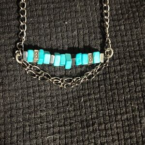 Turquoise Beaded Chain Necklace